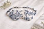 Masque de nuit chauffant Lin & Lavande – Bleu – Toile de Jouy