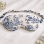 Masque de nuit chauffant Lin & Lavande – Bleu – Toile de Jouy