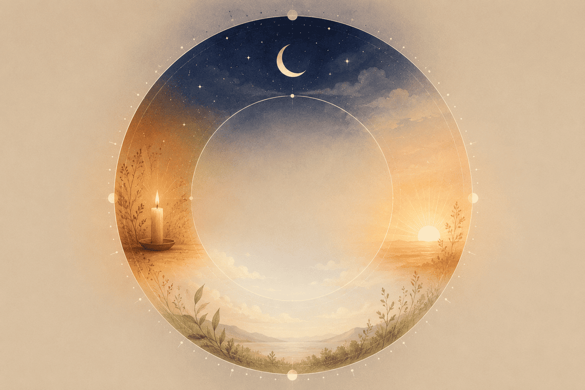 Illustration du cycle circadien sur vingt-quatre heures, de la nuit au jour