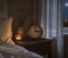 Réveil nocturne signification des heures : réveil affichant 3h du matin sur une table de nuit dans une chambre paisible